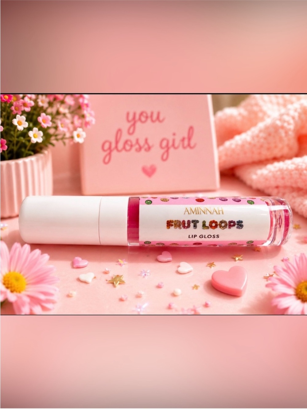 Aminnah Fruit Loops Lip Gloss — Pink & Purple